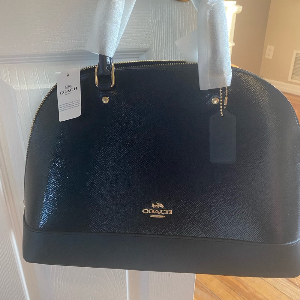 Coach Black Satchel Leather Handbag (NWT)